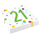 Servietten Konfetti Birthday 21, Größe 33 x 33...