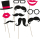 998557 - Fotorequisiten-Set Moustache Papier / Holz 10-teilig 27 x 15,4 cm