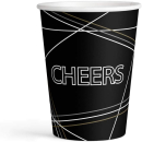 Becher Cheers 250 ml Papier schwarz 8 Stück
