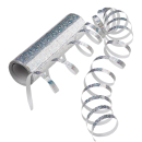 Luftschlange Holografie silber, Dekoration, Mottoparty, Karneval