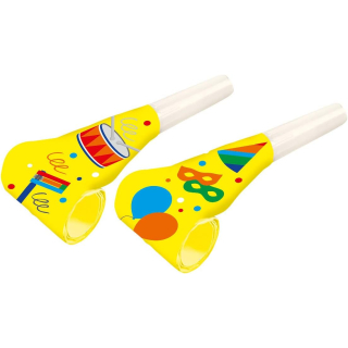 Party-Pfeifen Rottong Junior 30 cm Papier gelb 4 Stück