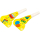 9906491 - Party-Pfeifen Rottong Junior 30 cm Papier gelb 4 Stück
