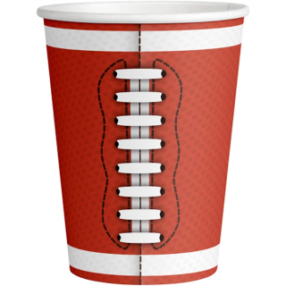 9912278-66 - Becher Touchdown, 6 Stück, Fassungsvermögen 500 ml, Papier, Football,
