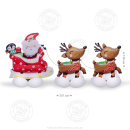 Santa im Schlitten mit Rentieren 251 cm X 129 cm