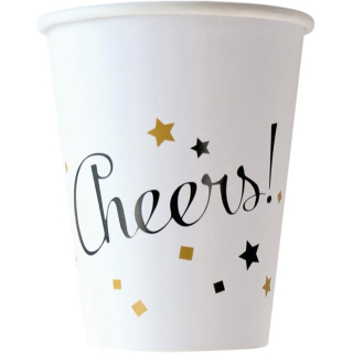 8 Becher Golden Wishes Papier 250 ml