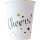 8 Becher Golden Wishes Papier 250 ml