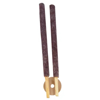 2 Wachsfackeln mit Handtellern windfest 40cm