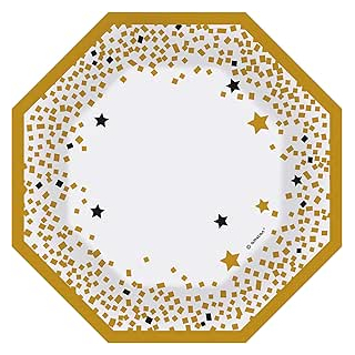 13251 - 6 Formteller Golden Wishes Papier 18,5 x 18,5 cm,