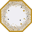 13251 - 6 Formteller Golden Wishes Papier 18,5 x 18,5 cm,