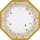 13251 - 6 Formteller Golden Wishes Papier 18,5 x 18,5 cm,