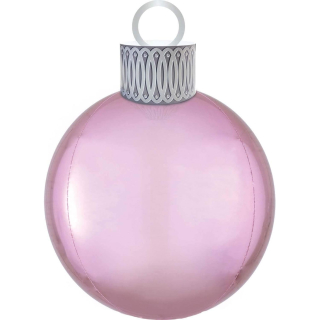 XL Folienballon Ornament Weihnachtskugel, 38 x 50 cm, Rosa, Weihnachten, Heliumballon, Party, Dekoration, Xmas, Christmas, Baumschmuck